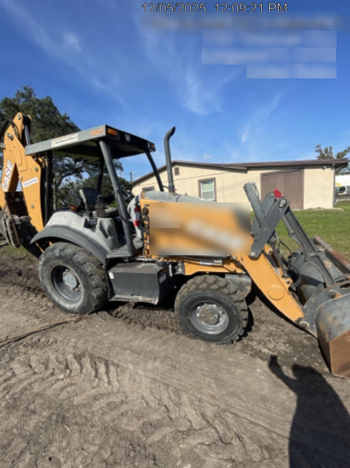 2019 Case 580N EP Canopy, 4WD, 1-Way Aux Hydraulics, Pilot Controls, Ride Control and Loader Aux Hydraulics, 900 LB. Front CWT, 82" HD LONG LIP (1 CU. YD.) W/BOCE AND LIFT EYES, FLIP OVER/STABILIZER PADS COMB
