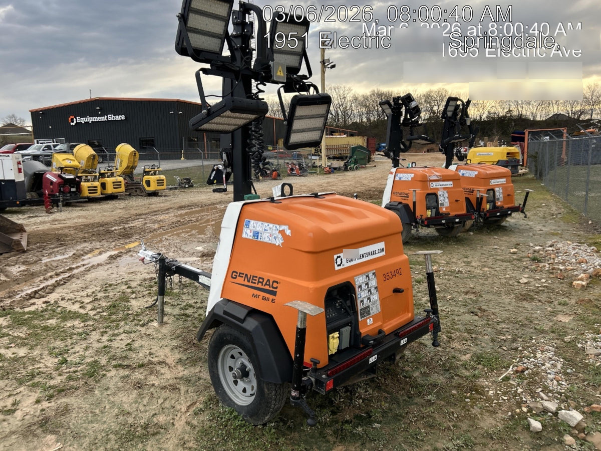 2023 Generac MLT2 Diesel, Flex Switch 120V Input, Powerzone Controller, (4) 320W LED Lights, 4kW Generator, 39.9 Gal Fuel Tank, 2" Ball, T3