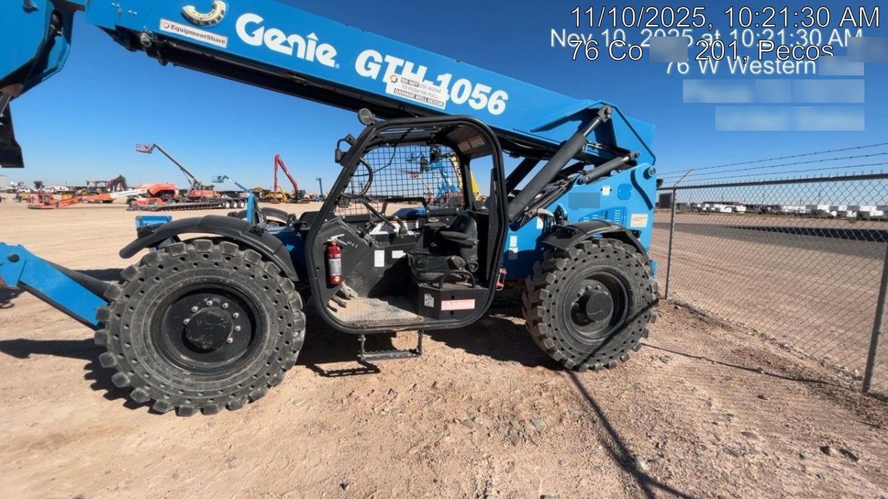 2018 Genie GTH-1056 Genie GTH-1056 w/ROPS, Work Lights, Solid Tires, RH Cab Mesh, Beacon, 60" Carriage and Forks