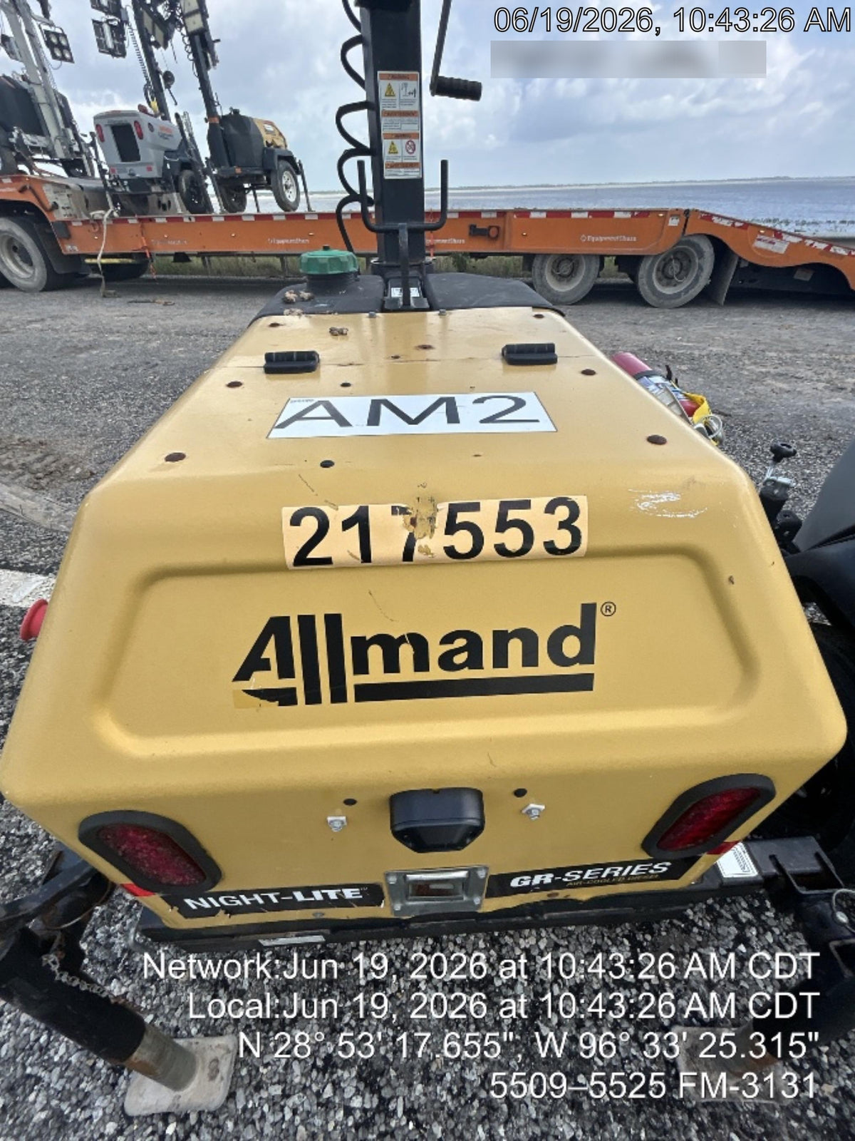 2022 Allmand NLV3GR (4) LED Light Fixture 350W, 23' Vertical Mast, 3kW Prime, Towable, Deep Sea L401, Leveling Jacks, Yanmar T4F 5.8hp