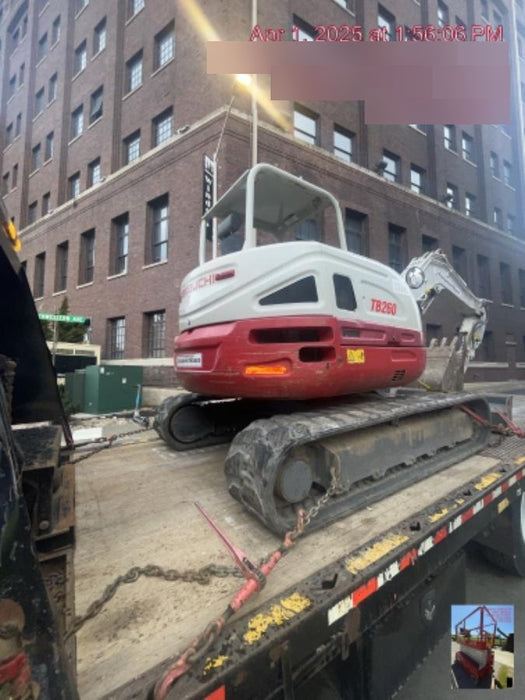 2019 Takeuchi TB260 Takeuchi TB260 Canopy w/Rubber Tracks, Auxiliary Hydraulics, Standard Blade, Manual QC, 12 / 18 / 24" Buckets, Hydraulic Thumb Installed