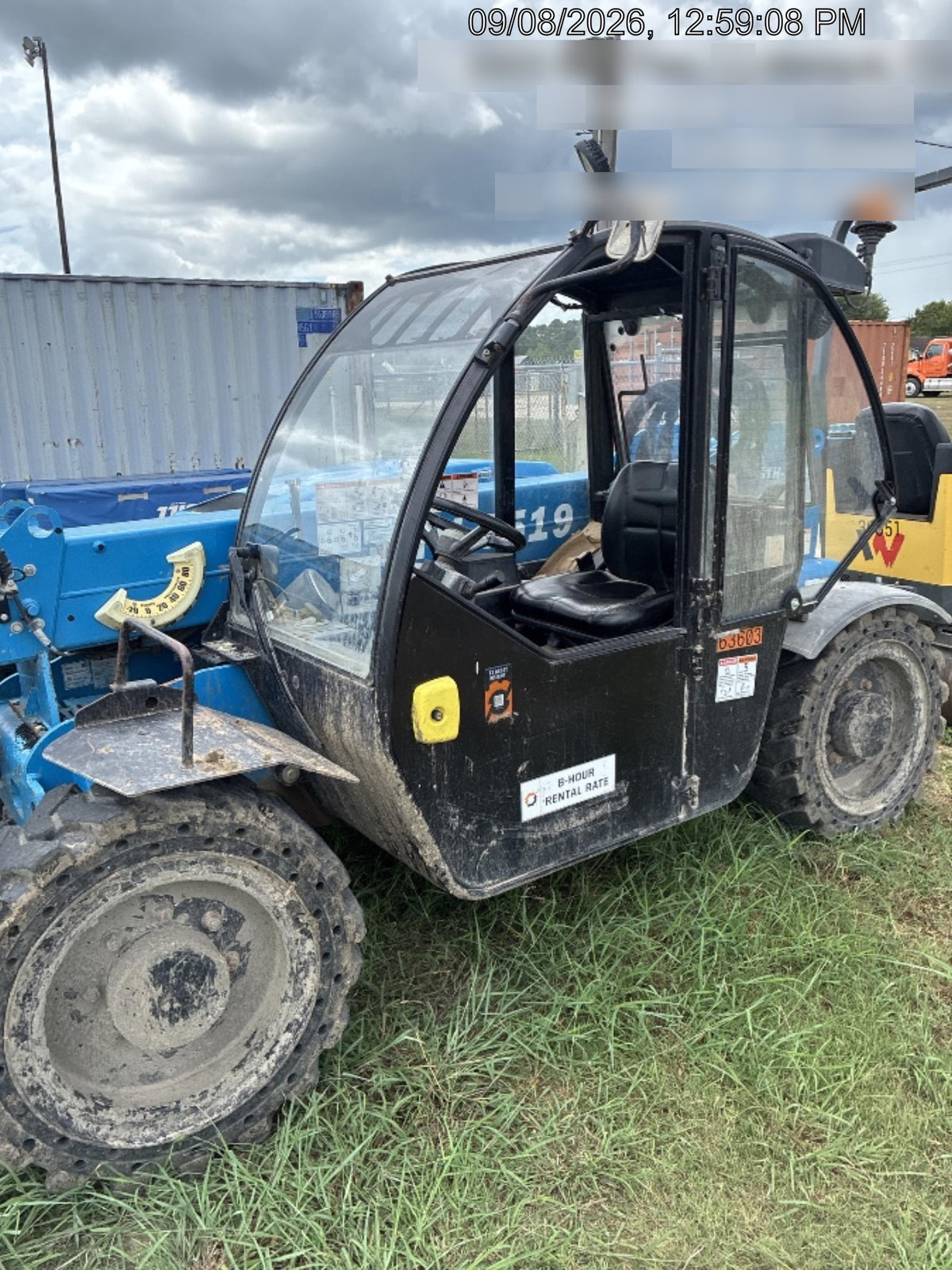 2020 Genie GTH-5519 Cab/Heat/Air, Solid Tires, Work Lights, Beacon, Aux Hydraulics, Back up Alarm w/48" Carriage, 48" Forks