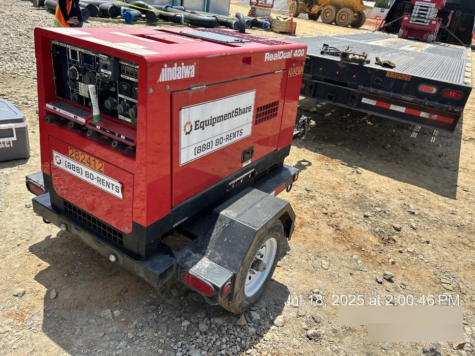 2022 Shindaiwa DGW400MDL Kubota D902 Engine, 23 HP, Dual Op Welder, Wire, Arc, Droop Stick, Tig, and CC Stick Functionality, Simulphase, 3 Phase and 1 Phase Gen Output, Single Axle NB Trlr, Slr Trckl Chrg 12V 12W, Fire Ext