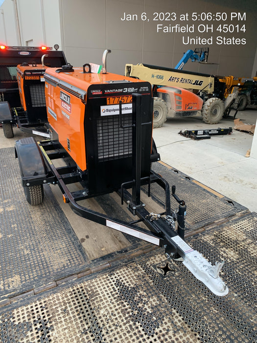 2021 Lincoln Electric Vantage 322 Vantage 322 Ready Pak 3 w/ Decals, ORANGE (includes trailer, cable rack, fender light kit) NO Telematics