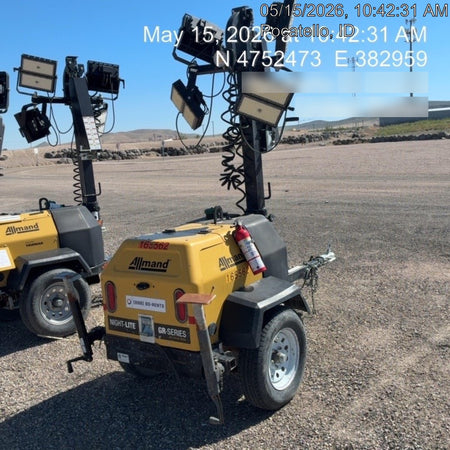 2021 Allmand NLV3GR (4) LED Light Fixture 350W, 23' Vertical Mast, 3kW Prime, Towable, Deep Sea L401, Leveling Jacks, Yanmar T4F 5.8hp