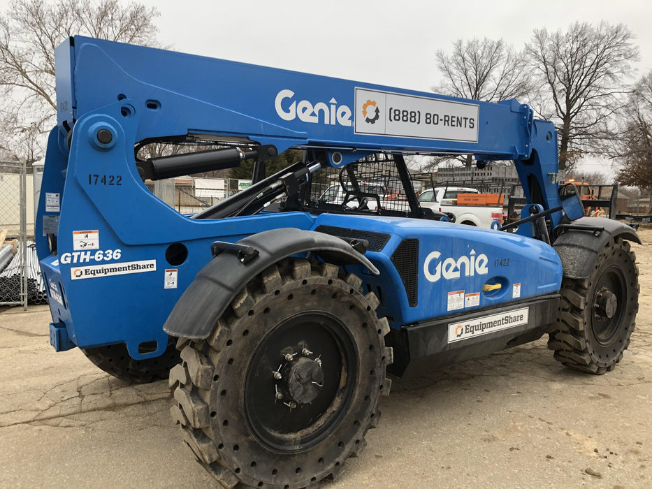 2018 Genie GTH-636 Genie GTH-636 w/Open ROPS, Solid Tires, beacon/work lights, 48" carriage/forks