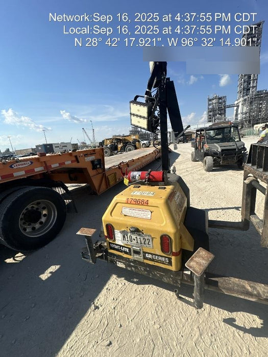 Allmand NLV3GR (4) LED Light Fixture 350W, 23' Vertical Mast, 3kW Prime, Towable, Deep Sea L401, Leveling Jacks, Yanmar T4F 5.8hp