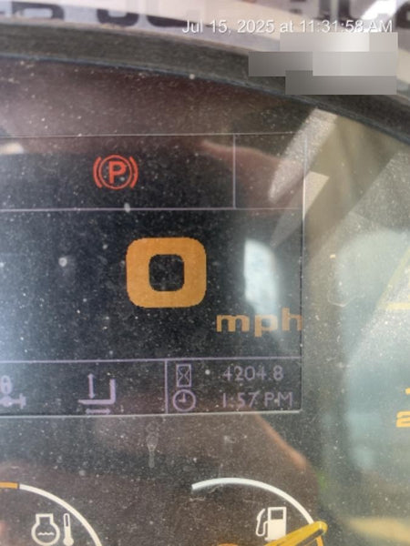 2019 JCB 510-56 74 HP w/Open ROPS, Beacon, Aux Hydraulics, Worklights, Solid Tires w/60" Carriage/Forks