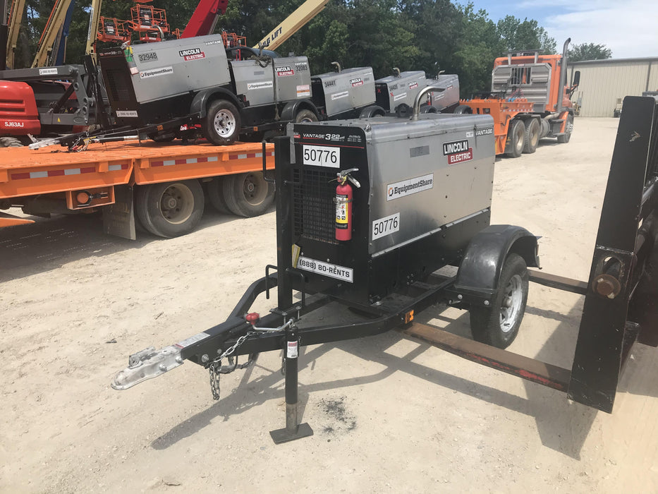 2019 Lincoln Electric Vantage 322 Welder Ready-Pak 3, Two wheel trailer, Fender and Light kit, Cable Rack