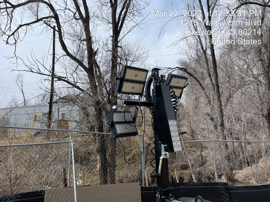 2022 Allmand NLV3GR (4) LED Light Fixture 350W, 23' Vertical Mast, 3kW Prime, Towable, ES Decals, T3