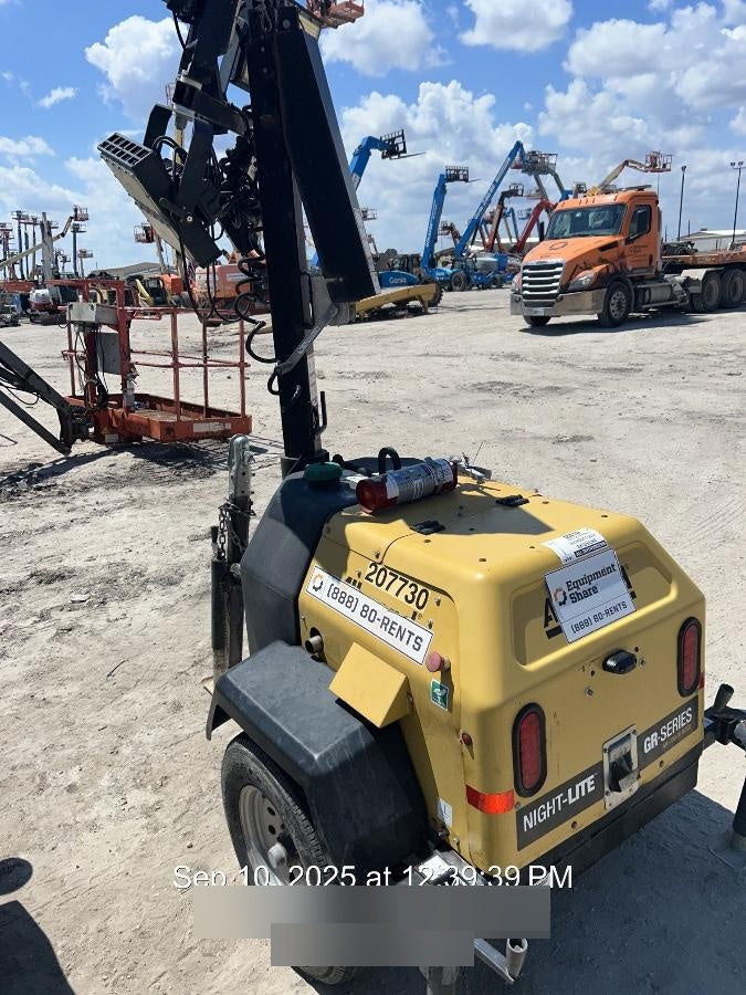 2022 Allmand NLV3GR (4) LED Light Fixture 350W, 23' Vertical Mast, 3kW Prime, Towable, Deep Sea L401, Leveling Jacks, Yanmar T4F 5.8hp