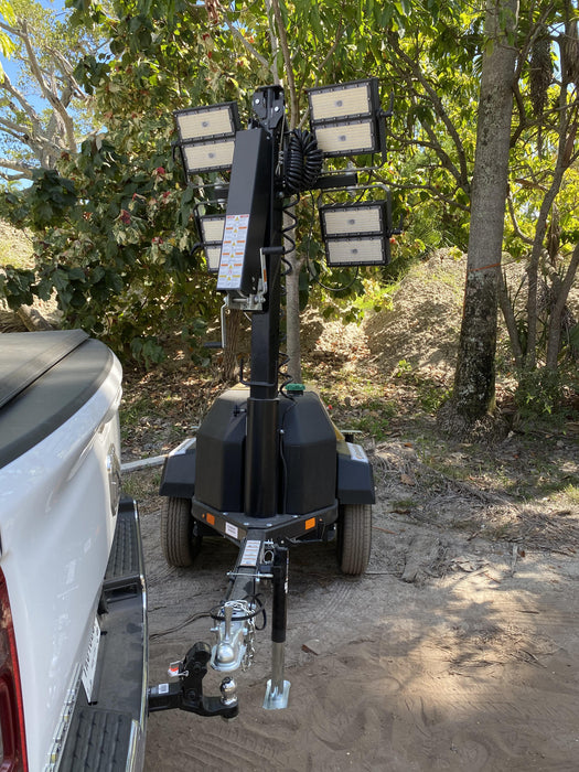 2022 Allmand NLV3GR (4) LED Light Fixture 350W, 23' Vertical Mast, 3kW Prime, Towable, ES Decals, T3