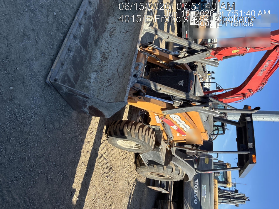 2019 Case 570N EP Canopy, 4WD, GP Front Bucket, Dual Tilt Cylinder, 84" Box Blade w/ Scarifier, Wheel Weights, Beacon
