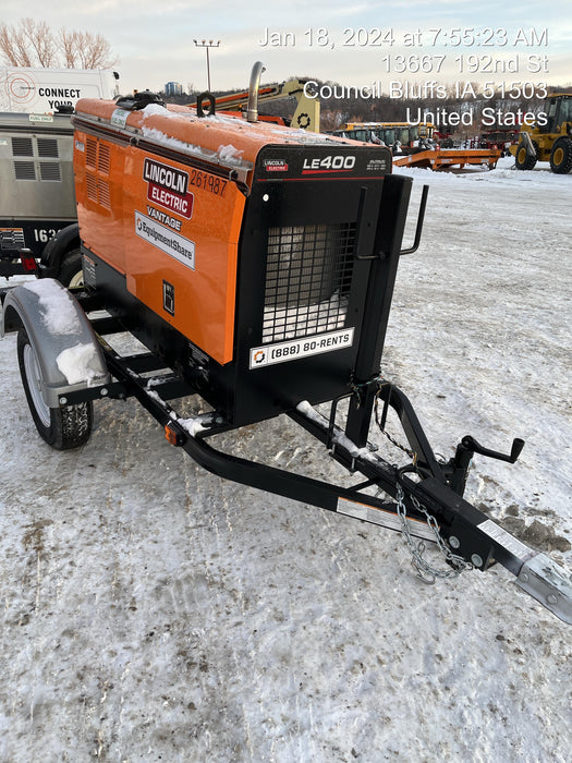 2022 Lincoln Electric LE400 Kubota V1505, Trlr, Cable Rack, Light Kit, ES Decals, T3