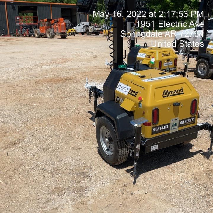 2022 Allmand NLV3GR (4) LED Light Fixture 350W, 23' Vertical Mast, 3kW Prime, Towable, Deep Sea L401, Leveling Jacks, Yanmar T4F 5.8hp