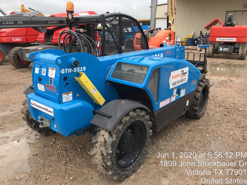 2018 Genie GTH-5519 Genie GTH-5519 Telehandler w/Open ROPS, 48" Carriage/Forks, Solid RT Tires, Work Light Package