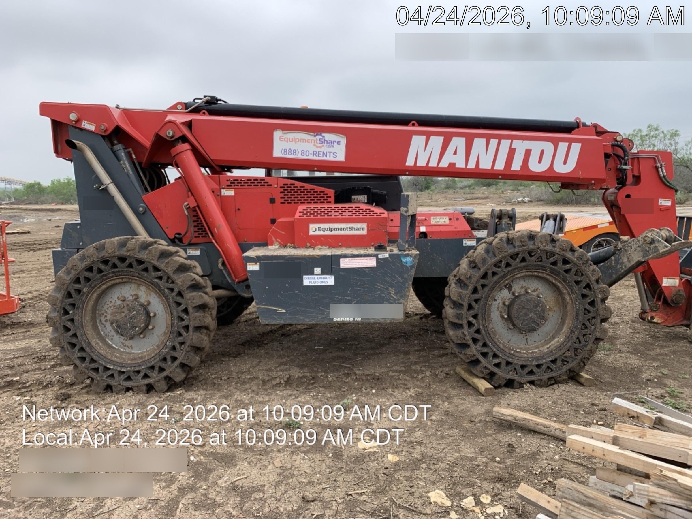 2018 Manitou MTA10055 MTA10055 - 120 HP T4, Canopy, Worklights/Strobe, Beacon, 66" Carriage, 60" Forks, Solid Tires, Lift Hook, Aux Hydraulics