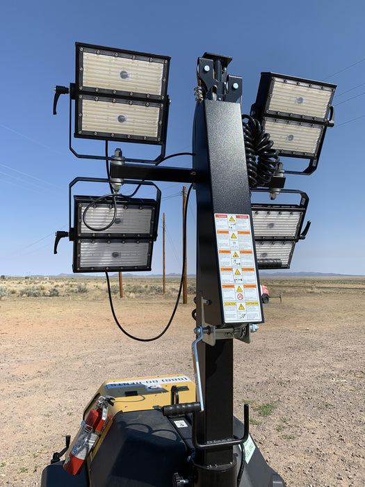 2022 Allmand NLV3GR (4) LED Light Fixture 350W, 23' Vertical Mast, 3kW Prime, Towable, ES Decals, T3