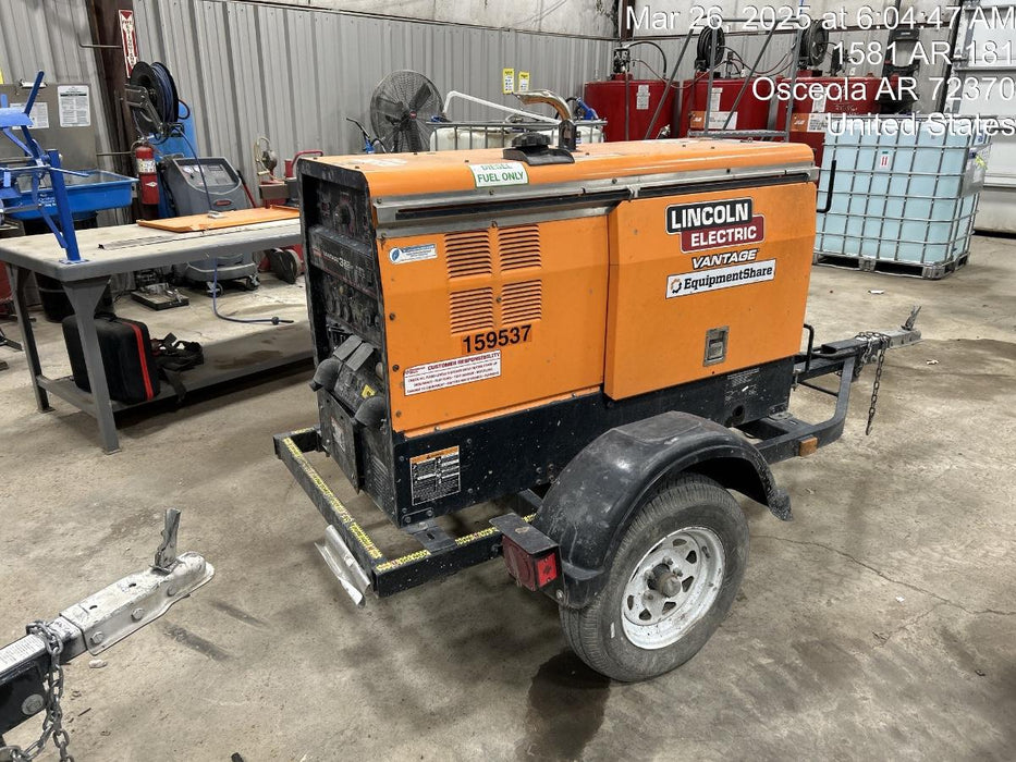 2021 Lincoln Electric Vantage 322 Vantage 322 Ready Pak 3 w/ Decals, ORANGE (includes trailer, cable rack, fender light kit) NO Telematics