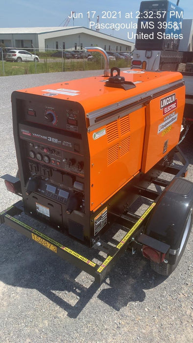 2021 Lincoln Electric Vantage 322 Vantage 322 Ready Pak 3 w/ Telematics & Decals, ORANGE (includes trailer, cable rack, fender light kit)