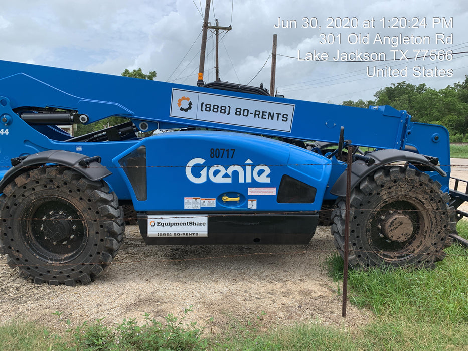 2020 Genie GTH-844 Cab/Heat/Air, Solid Tires, Work Lights, Beacon, Aux Hydraulics, Back up Alarm, Lifting Eye