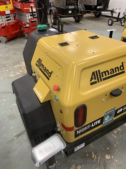 2022 Allmand NLV3GR (4) LED Light Fixture 350W, 23' Vertical Mast, 3kW Prime, Towable, Deep Sea L401, Leveling Jacks, Yanmar T4F 5.8hp