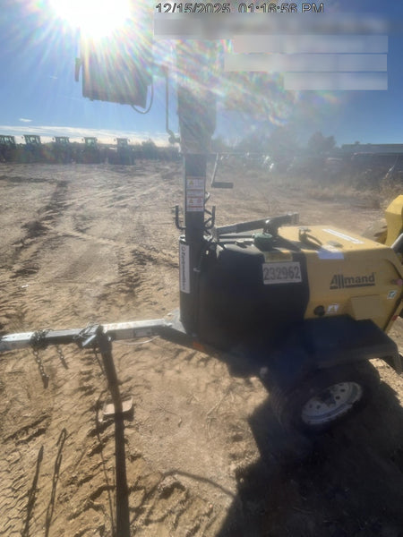 2022 Allmand NLV3GR (4) LED Light Fixture 350W, 23' Vertical Mast, 3kW Prime, Towable, Deep Sea L401, Leveling Jacks, Yanmar T4F 5.8hp