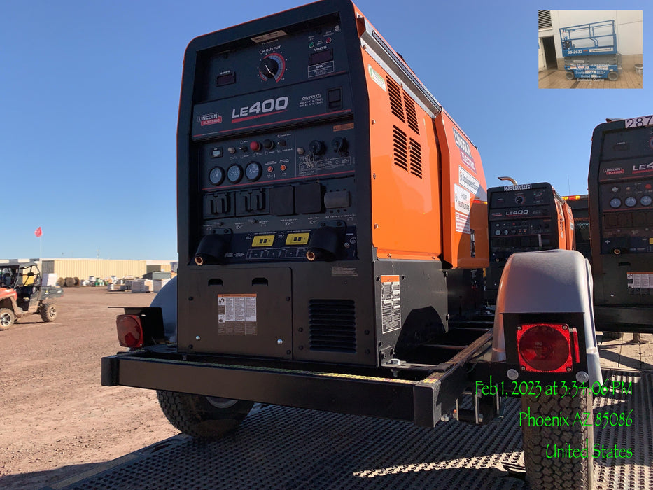 2023 Lincoln Electric LE400 Kubota V1505, Trlr, Cable Rack, Light Kit, ES Decals, T3