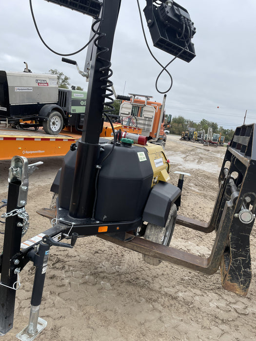 2022 Allmand NLV3GR (4) LED Light Fixture 350W, 23' Vertical Mast, 3kW Prime, Towable, Deep Sea L401, Leveling Jacks, Yanmar T4F 5.8hp