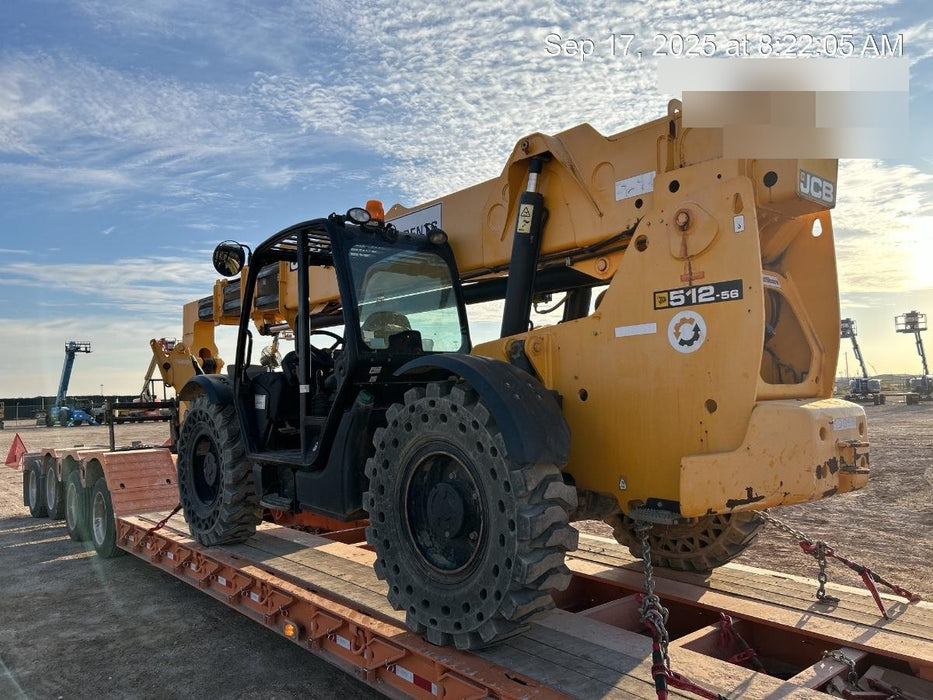 2020 JCB 512-56 Canopy, 74 HP, Solid Tires, STD Worklight, Beacon, Aux Hydraulics, Lifting Eye, Backup Alarm w/66" Carriage, 60" Forks