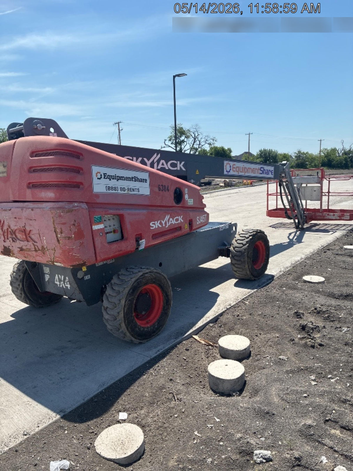 2017 Skyjack SJ45T+ Skyjack 45T, Diesel Engine, Foam Filled Tires,36x96" Platform, Extended Warranty 5yr/5k hr