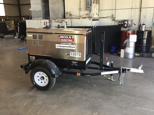 2019 Lincoln Electric Vantage 322 Welder Ready-Pak 3, Two wheel trailer, Fender and Light kit, Cable Rack