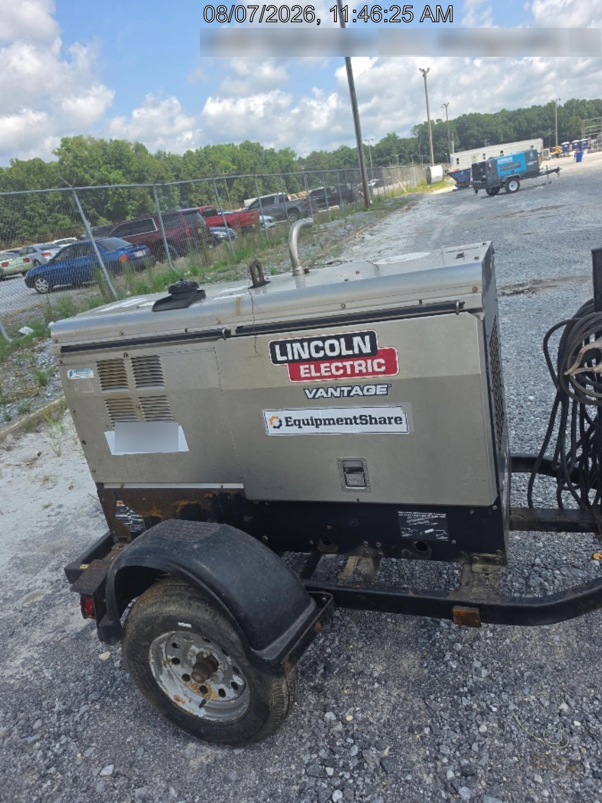 2019 Lincoln Electric Vantage 322 Welder Ready-Pak 3, Two wheel trailer, Fender and Light kit, Cable Rack
