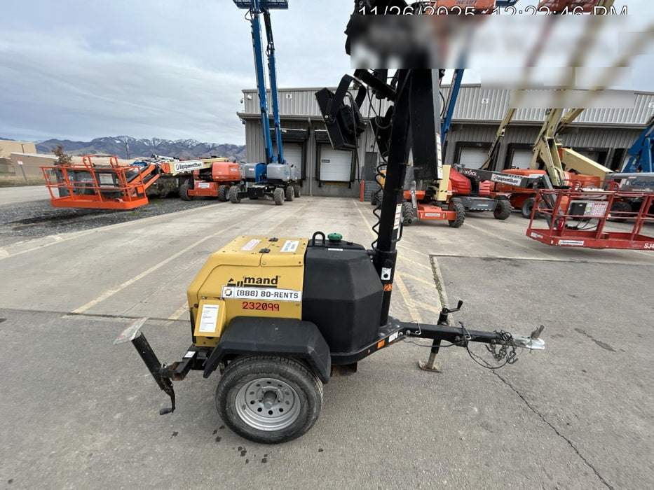 2022 Allmand NLV3GR (4) LED Light Fixture 350W, 23' Vertical Mast, 3kW Prime, Towable, Deep Sea L401, Leveling Jacks, Yanmar T4F 5.8hp