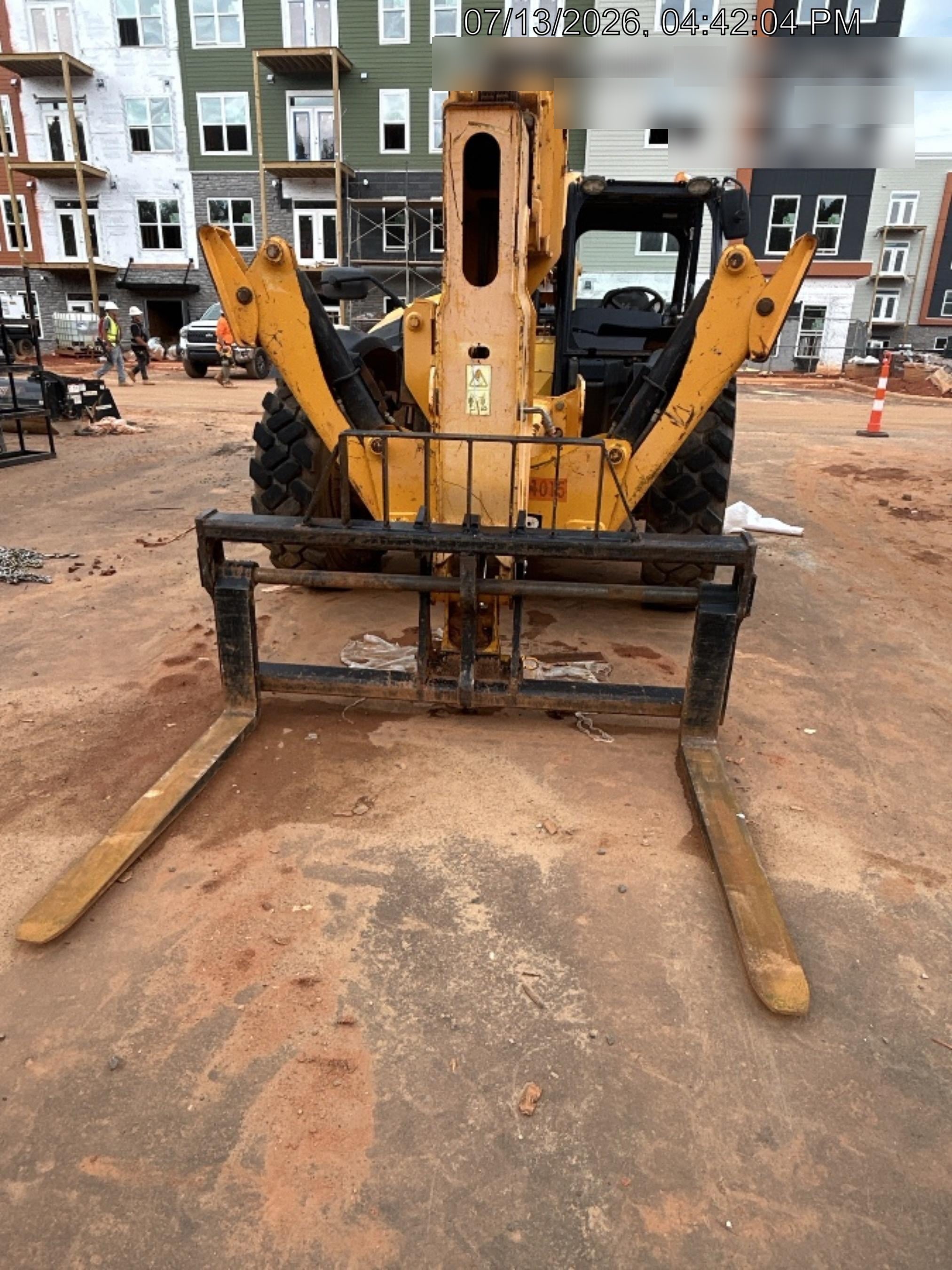 2019 JCB 510-56 Open ROPS, 74 HP, Solid Tires, Worklights, Beacon, Aux Hydraulics, Lifting Eye w/72" Carriage/60" Forks