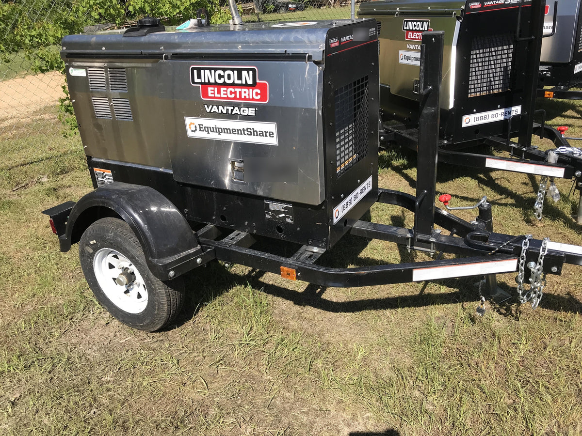 2019 Lincoln Electric Vantage 322 Ready-Pak 3, Two Wheel Trailer, Fender and Light Kit, Cable Rack