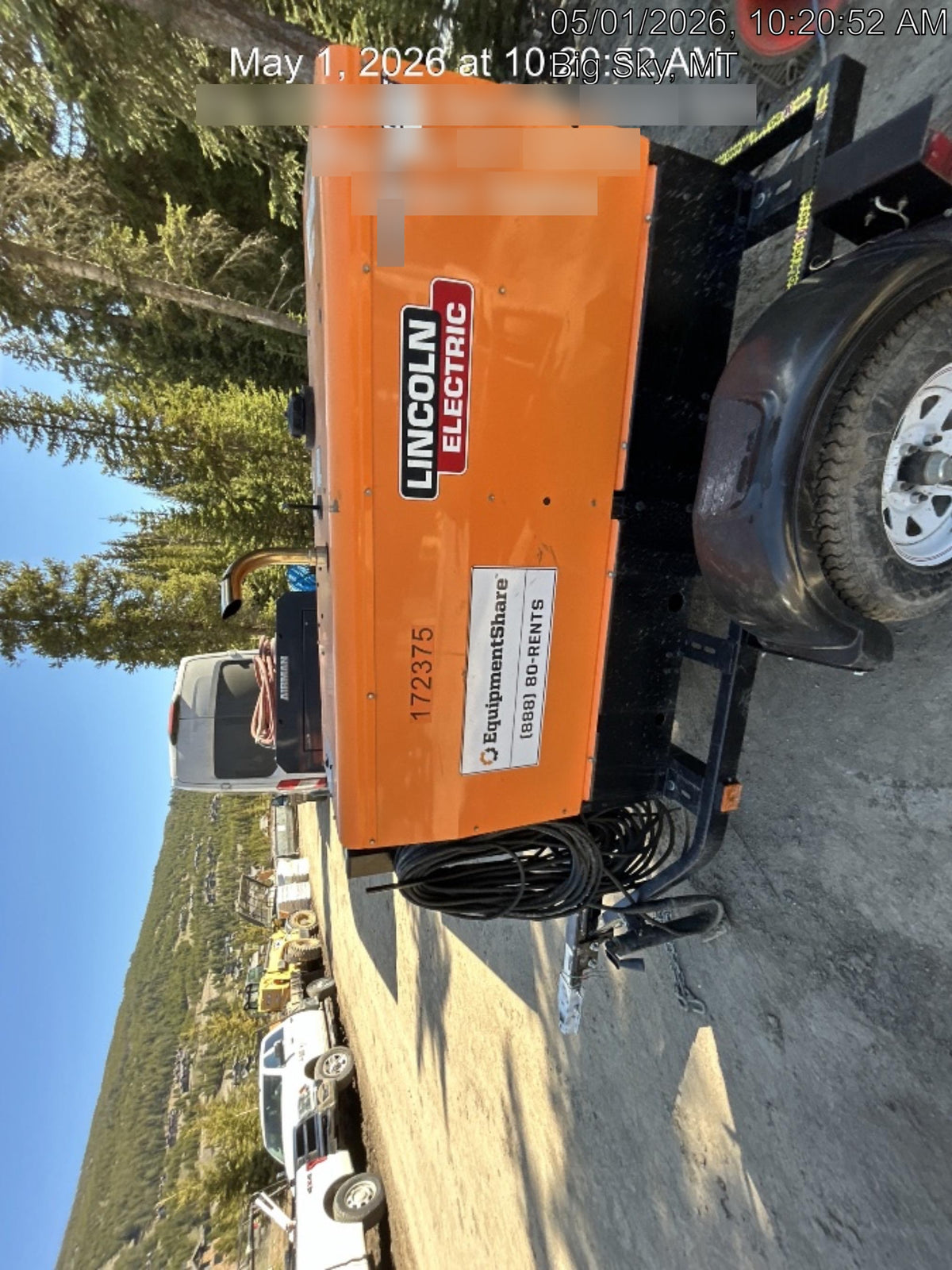 2021 Lincoln Electric Vantage 322 Vantage 322 Ready Pak 3 w/ Decals, ORANGE (includes trailer, cable rack, fender light kit) NO Telematics