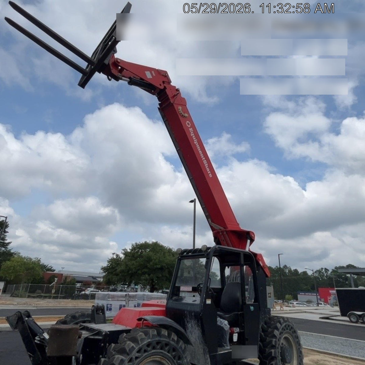 2019 Manitou MTA10055 Canopy, 120 HP, Solid Tires, Work Lights, Lift Hook, Auxiliary Hydraulics 66" Carriage and 60" Forks