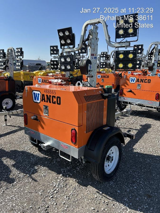 2025 Wanco WLTT-4MM4K Diesel, Mitsubishi L2E, 9.0HP @1800 rpm, Deep Sea Controller, Shore Power Plug, Auto Start, (4) 350W LED Floodlights, 4kW Generator, 60 Gal Fuel Tank, 2" Ball, T3