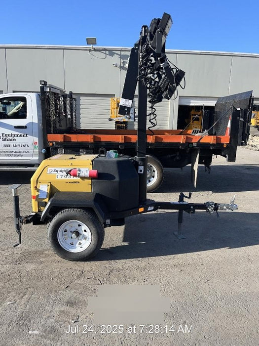 Allmand NLV3GR (4) LED Light Fixture 350W, 23' Vertical Mast, 3kW Prime, Towable, Deep Sea L401, Leveling Jacks, Yanmar T4F 5.8hp