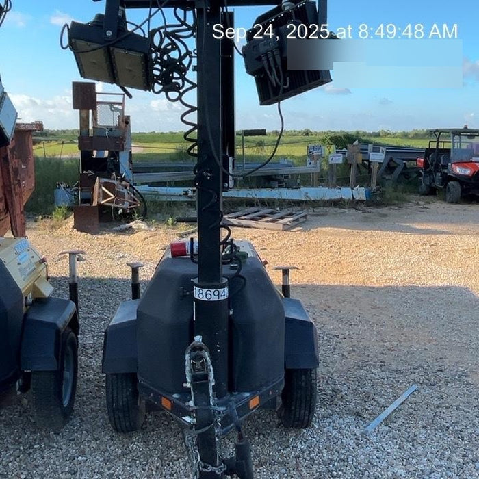 Allmand NLV3GR (4) LED Light Fixture 350W, 23' Vertical Mast, 3kW Prime, Towable, Deep Sea L401, Leveling Jacks, Yanmar T4F 5.8hp