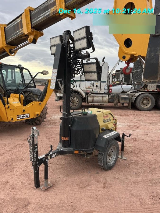 2022 Allmand NLV3GR (4) LED Light Fixture 350W, 23' Vertical Mast, 3kW Prime, Towable, ES Decals, T3