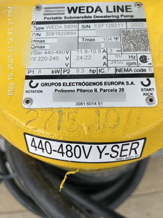 2022 ATLAS COPCO S60 N