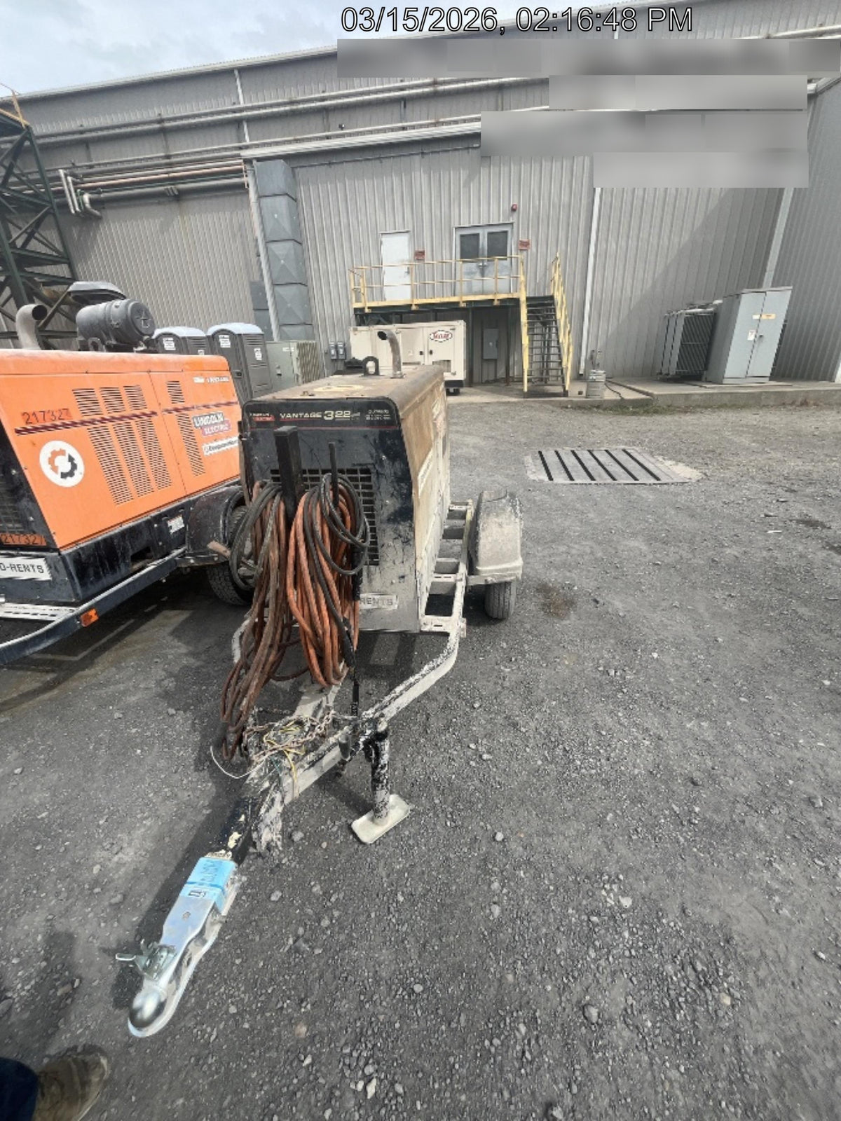 2019 Lincoln Electric Vantage 322 Ready-Pak 3, Two Wheel Trailer, Fender and Light Kit, Cable Rack