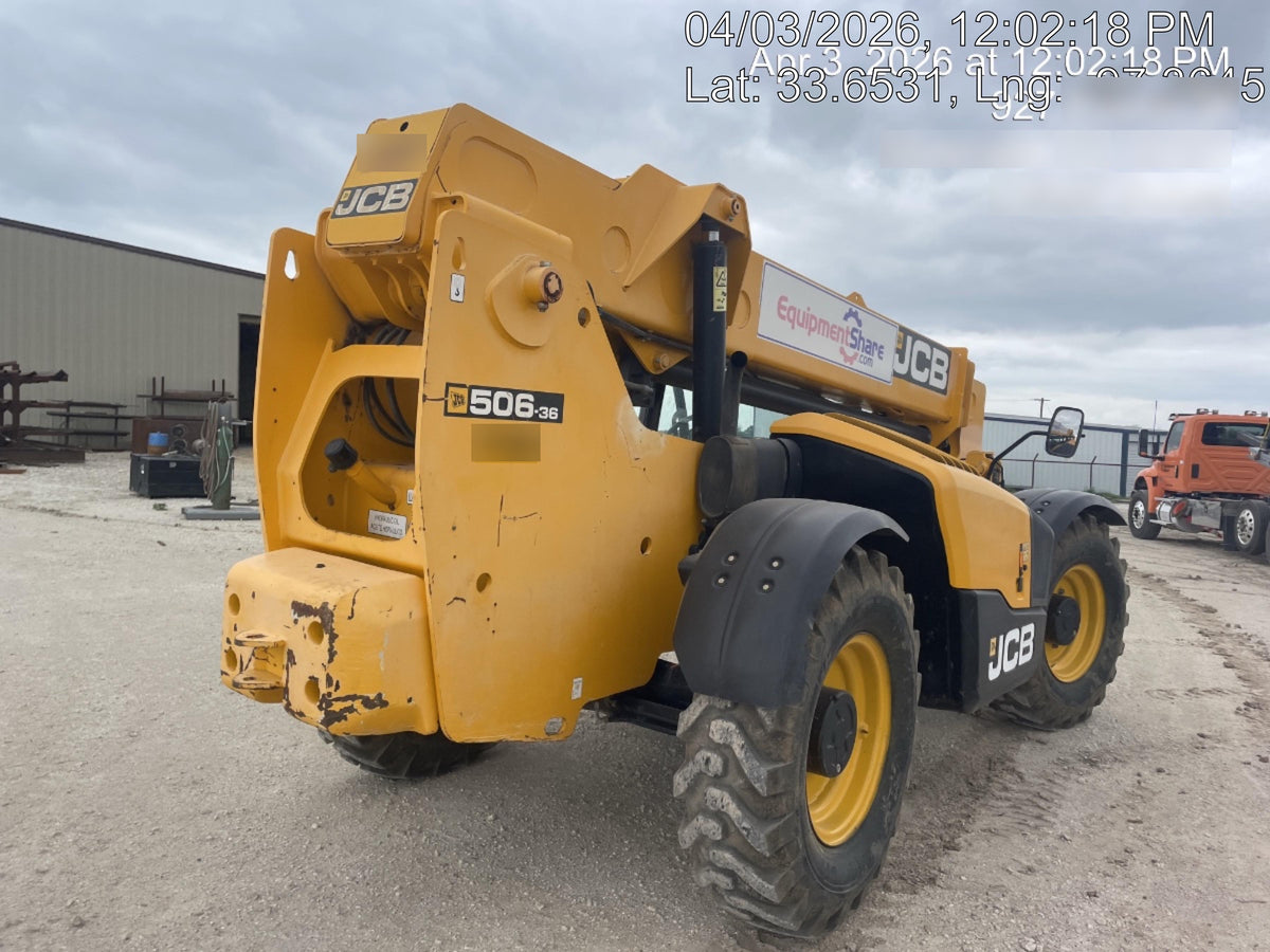 2019 JCB 506-36 Canopy, 74 HP, Foam Filled Tires, STD Worklight, Beacon, Aux Hydraulics, Lifting Eye, Back up Alarm 48" Carriage/48" Forks