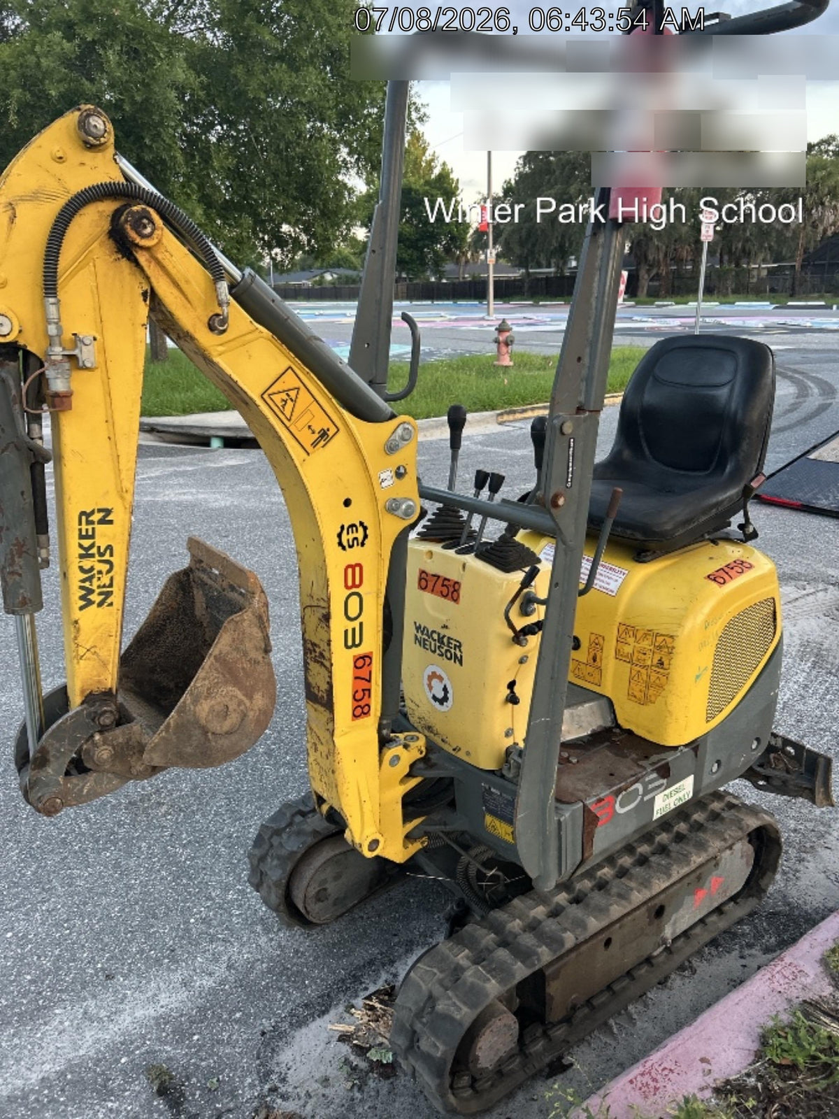 2017 Wacker Neuson 803 Wacker Neuson 803 Mini - Canopy Base/12" Bucket