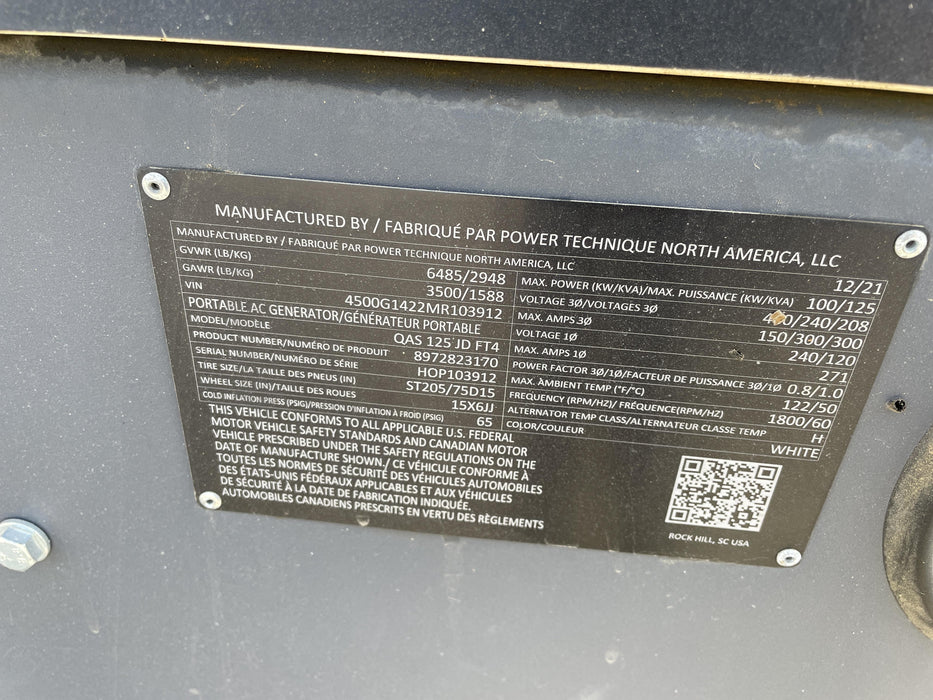 2021 ATLAS COPCO QAS 125