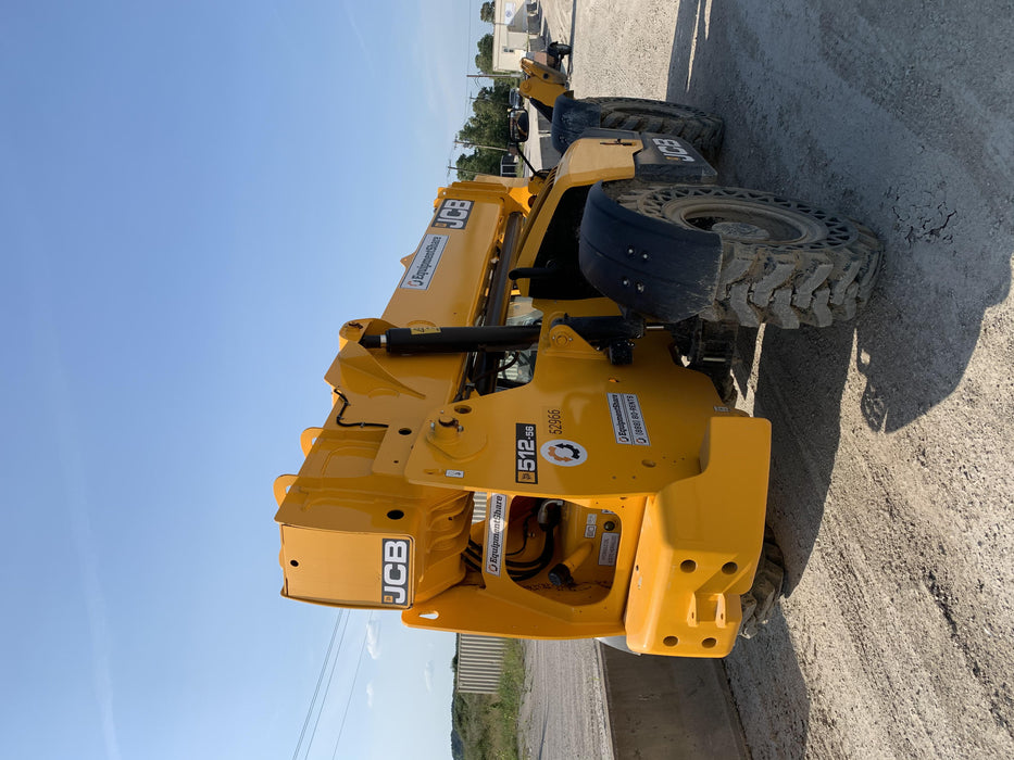 2019 JCB 512-56 Canopy, 109 HP, Solid Tires, STD Worklight, Beacon, Aux Hydraulics, Lifting Eye, Back up Alarm w/66" Carriage/60" Forks