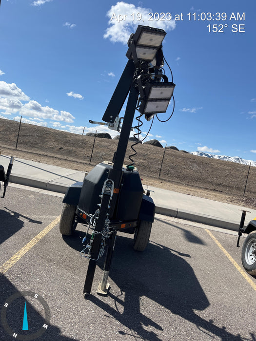 2022 Allmand NLV3GR (4) LED Light Fixture 350W, 23' Vertical Mast, 3kW Prime, Towable, ES Decals, T3