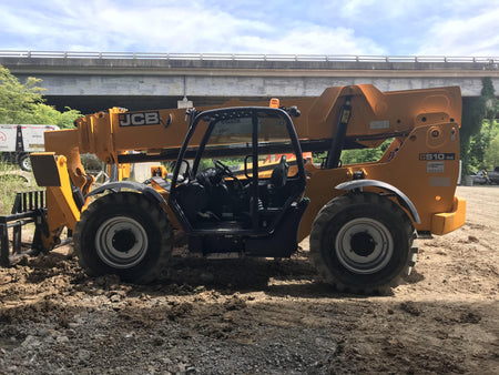 2019 JCB 510-56 74 HP w/Open ROPS, Beacon, Aux Hydraulics, Worklights, Solid Tires 60" Carriage/Forks